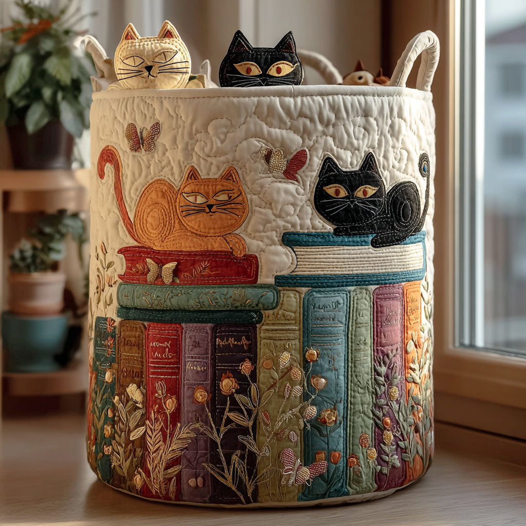 Wäschekorb mit Katzenmotiven