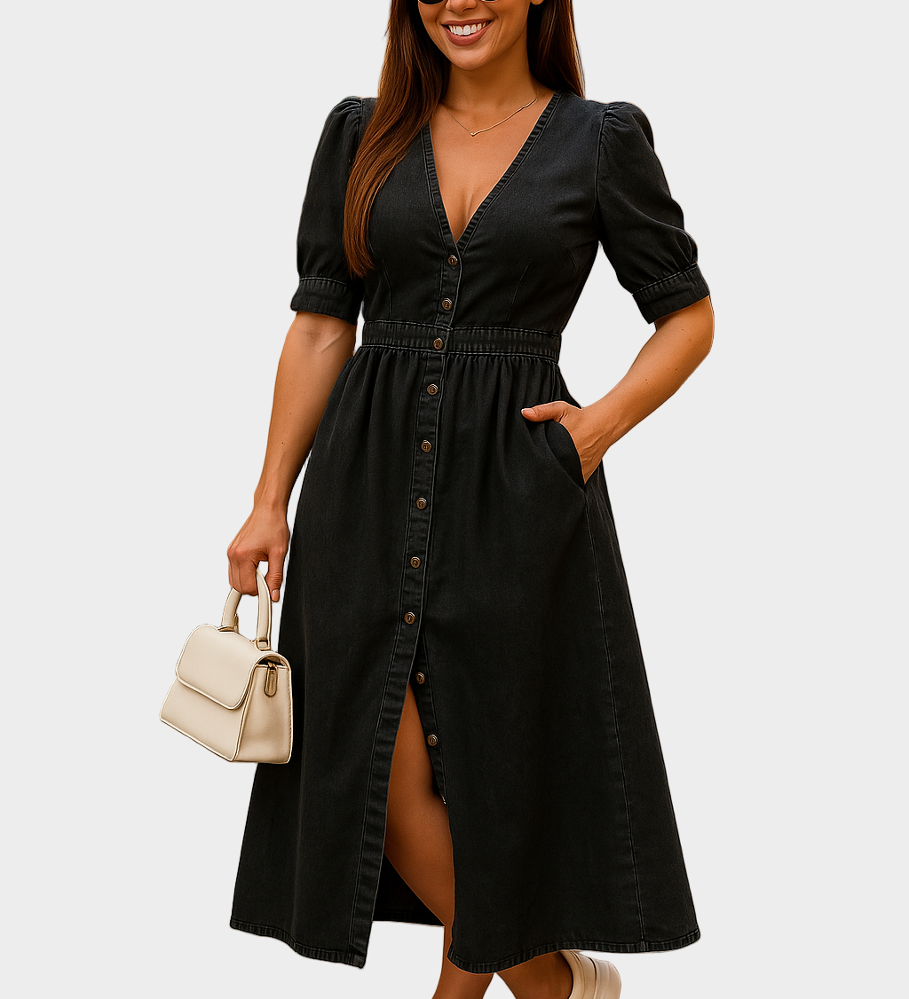 Denim-Kleid mit Knöpfen
