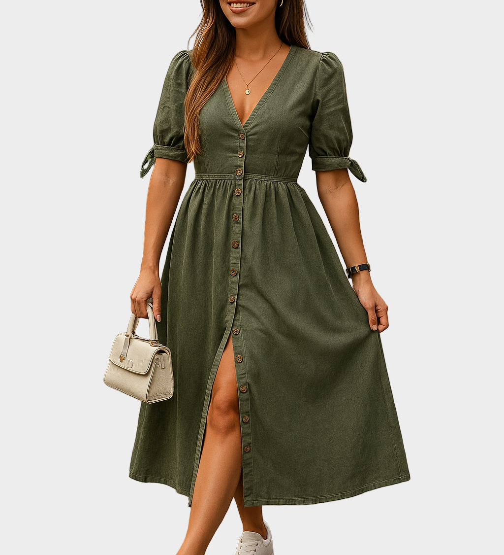 Denim-Kleid mit Knöpfen