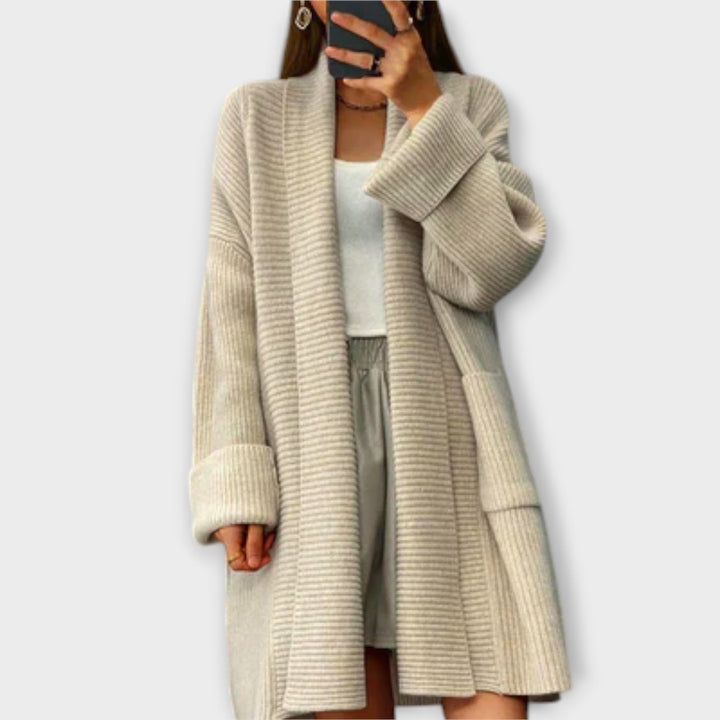 Euphemia - Beiger langer Cardigan