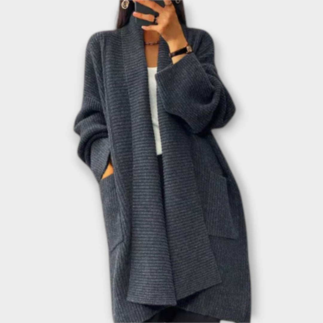 Euphemia - Beiger langer Cardigan