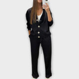 Chantal - Schwarzes Set mit Cardigan und Hose