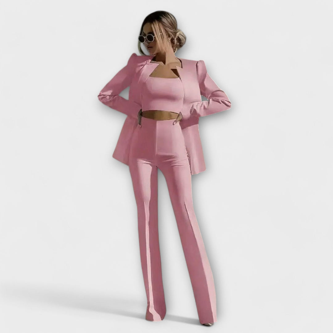 Selina - Set bianco 3 pezzi con blazer