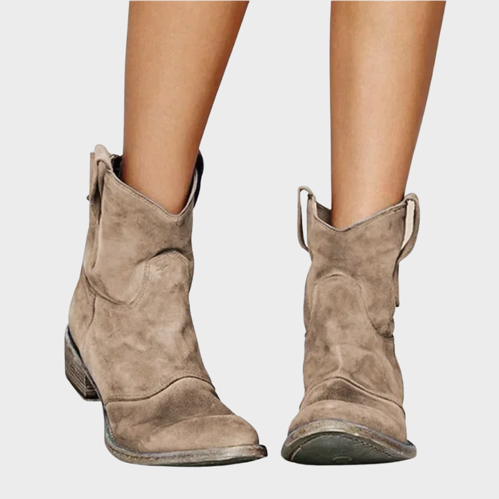 Hazel | Western-Stil Wildleder Stiefeletten