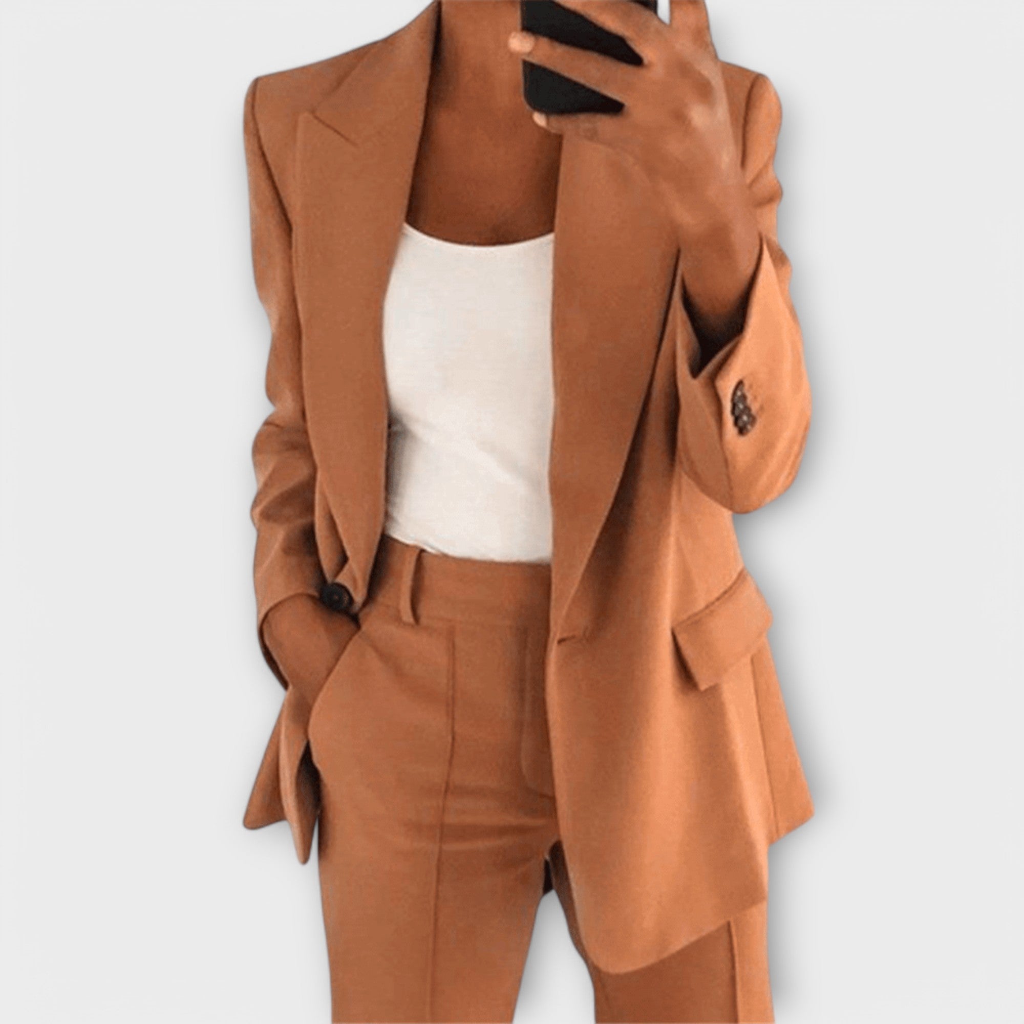 Schwarzes elegantes 2-teiliges Blazer-Set