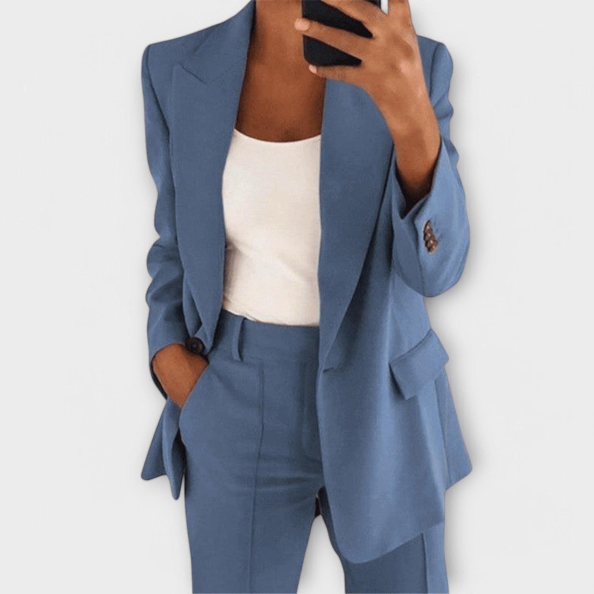Schwarzes elegantes 2-teiliges Blazer-Set