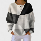 Ella | Schwarz-weisser Pullover mit Colour-Block