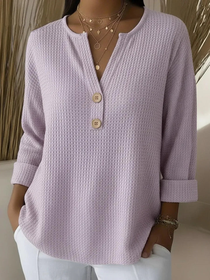 Lucía | T-shirt Henley strutturata con bottoni