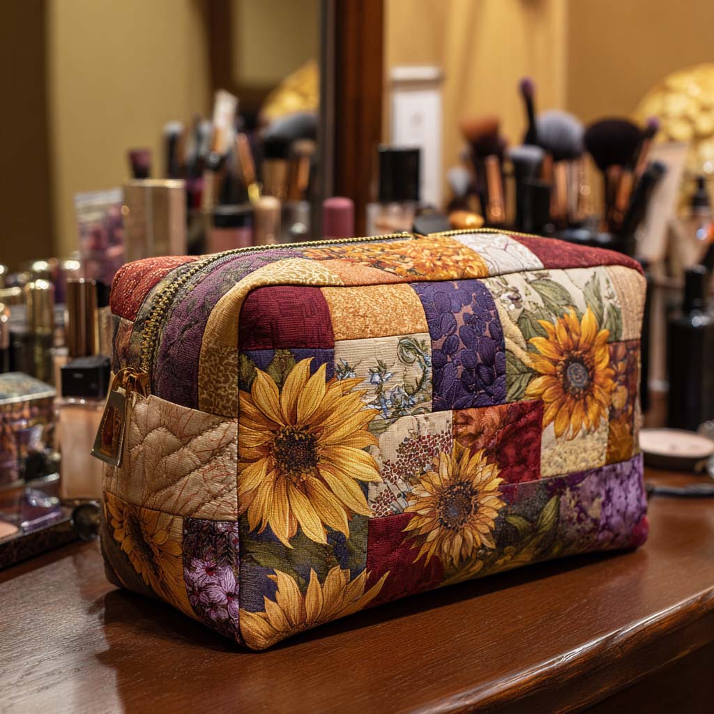 Trousse de toilette – Fleur dorée