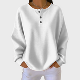Das Hélène | Oranger Pullover aus weichem Waffelstrick