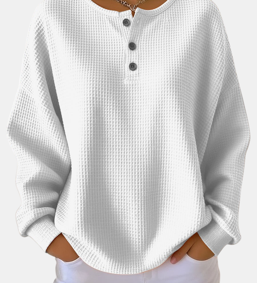Hélène - Gemütlicher Waffelstrick-Pullover