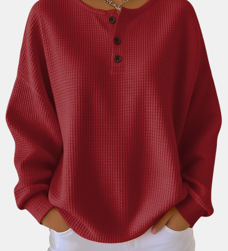 Hélène - Gemütlicher Waffelstrick-Pullover
