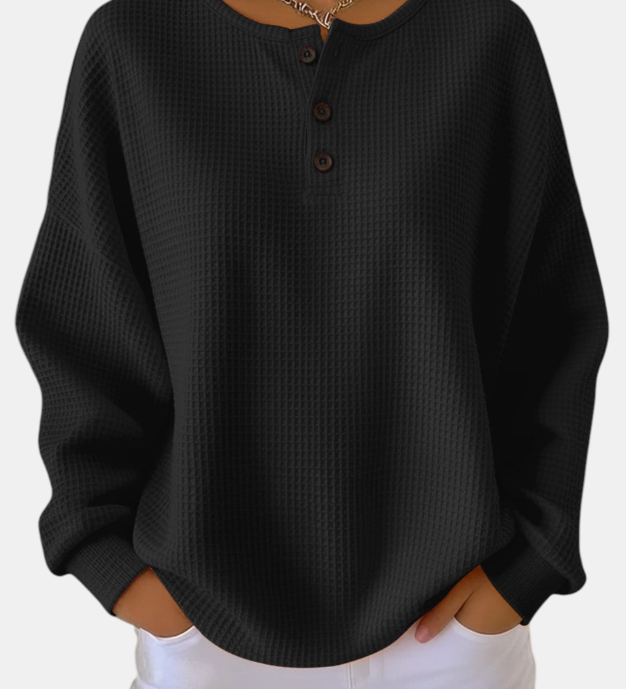 Hélène - Gemütlicher Waffelstrick-Pullover