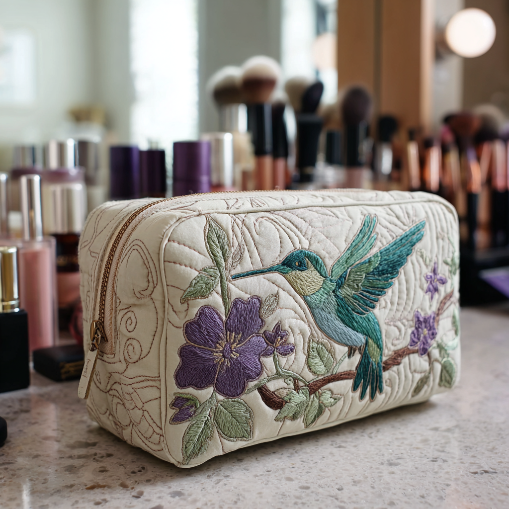 Trousse per cosmetici – Fiore di colibrì