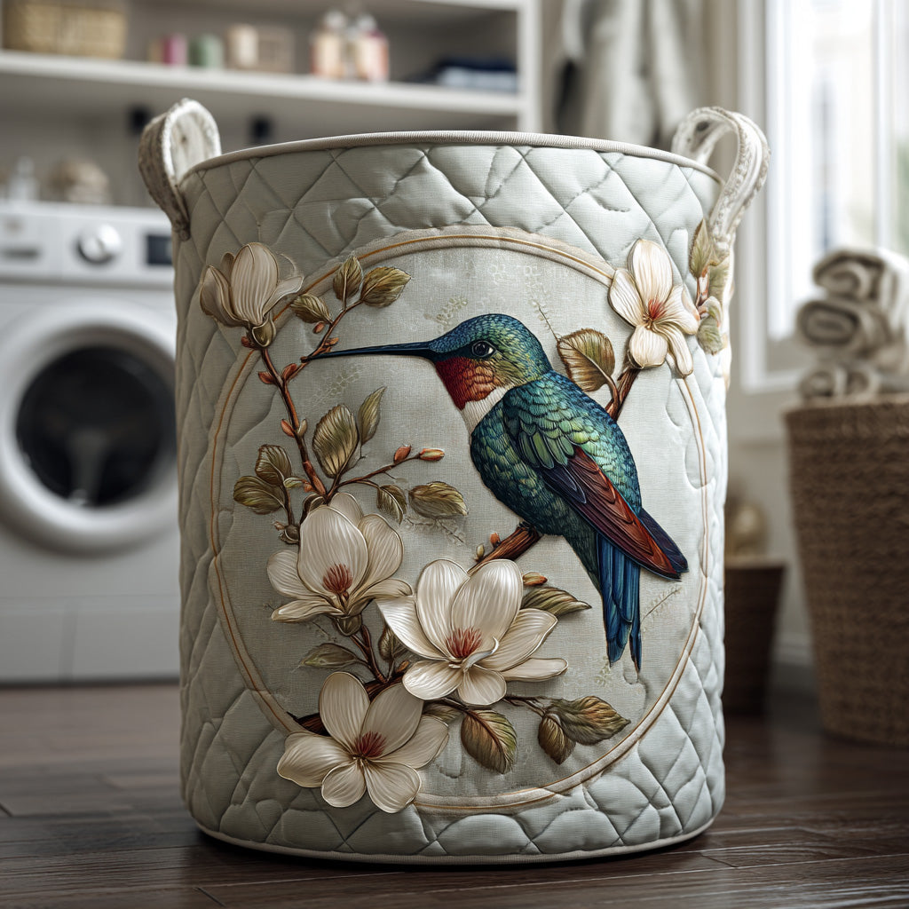 Panier à linge avec motif colibri