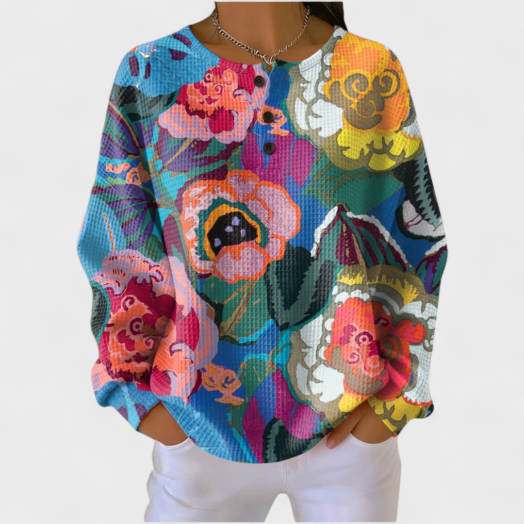 Das Ida | Pullover mit grossen bunten Blumen