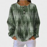 Das Inès | Grüner Pullover mit klassischem Tannenbaum-Muster