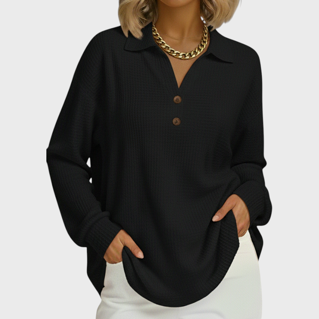 Das Laura | Maglione arancione con colletto polo