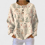 Das Mathilde | Cremefarbener Pullover mit zartem Tannenbaum-Muster