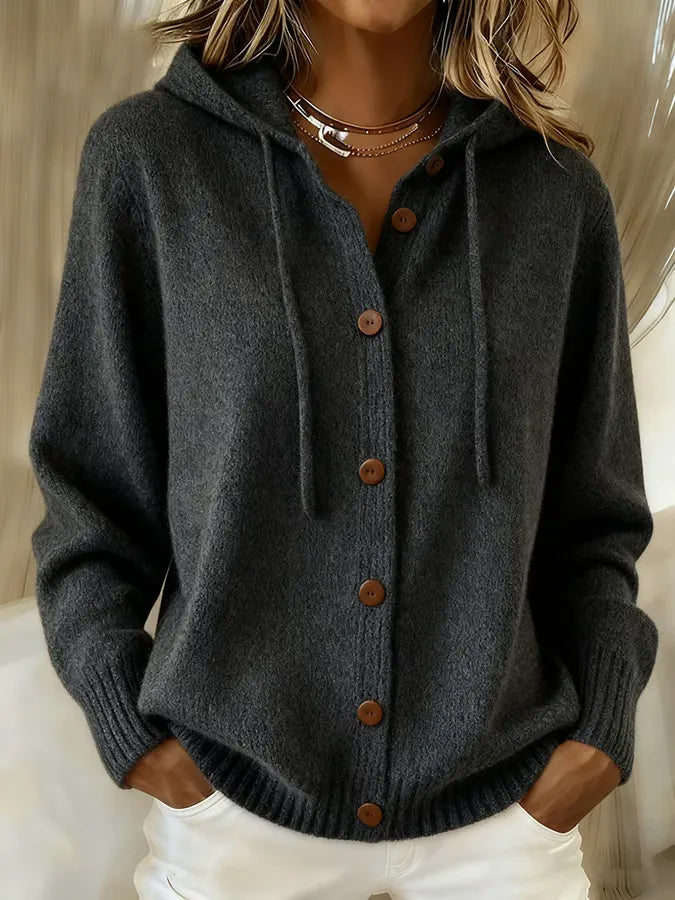 Begoña | Gilet à capuche et boutons
