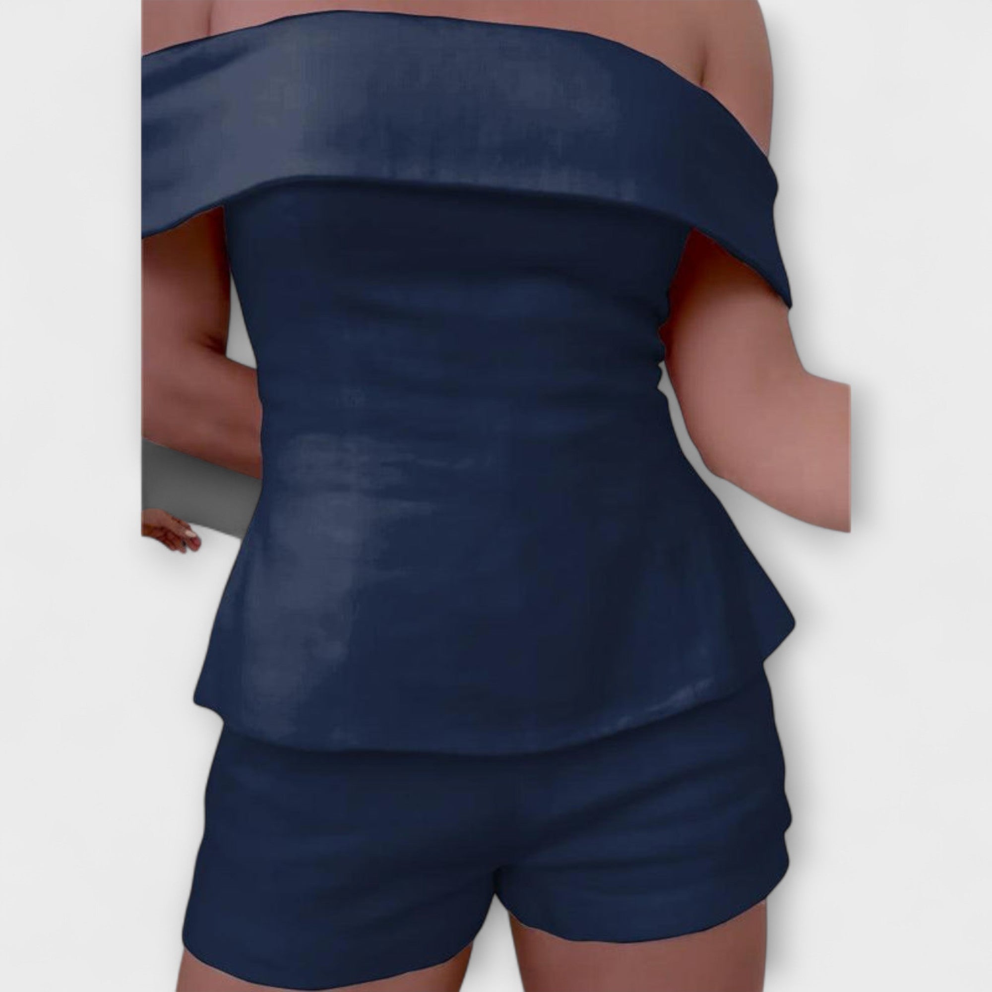 Olivia - Weisses Leinen-Set mit Off-Shoulder-Top