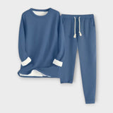 Mia - Schwarzes Thermo-Fleece-Set