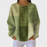 Das Nora | Olivgrüner Pullover mit Colour-Block