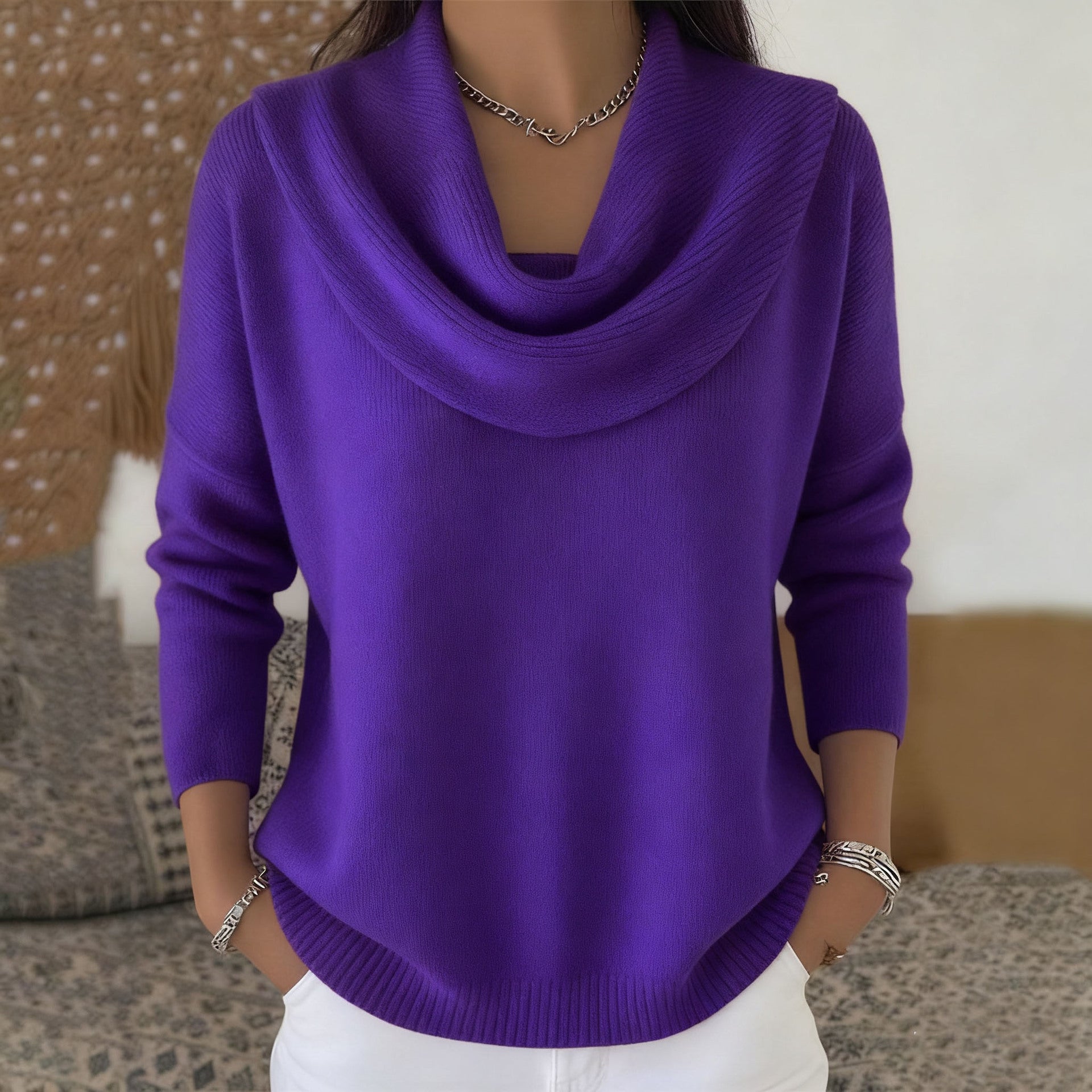 Julia | Pullover mit Drapiertem Kragen