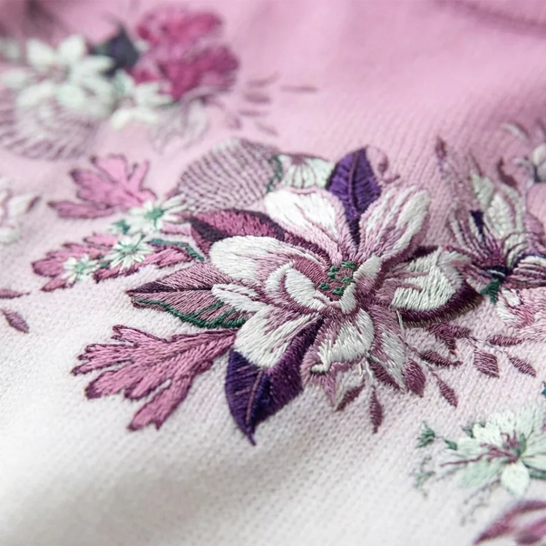 Alba | Jersey a fiori con collo alto