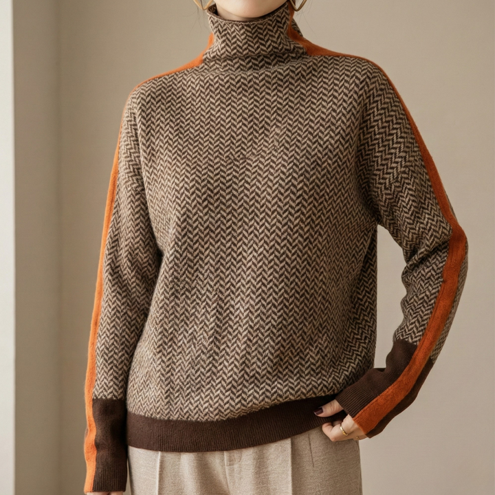 Eleanor | Collo alto a spina di pesce Luxe