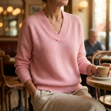 Faye | Weicher V-Ausschnitt Pullover im lässigen Stil