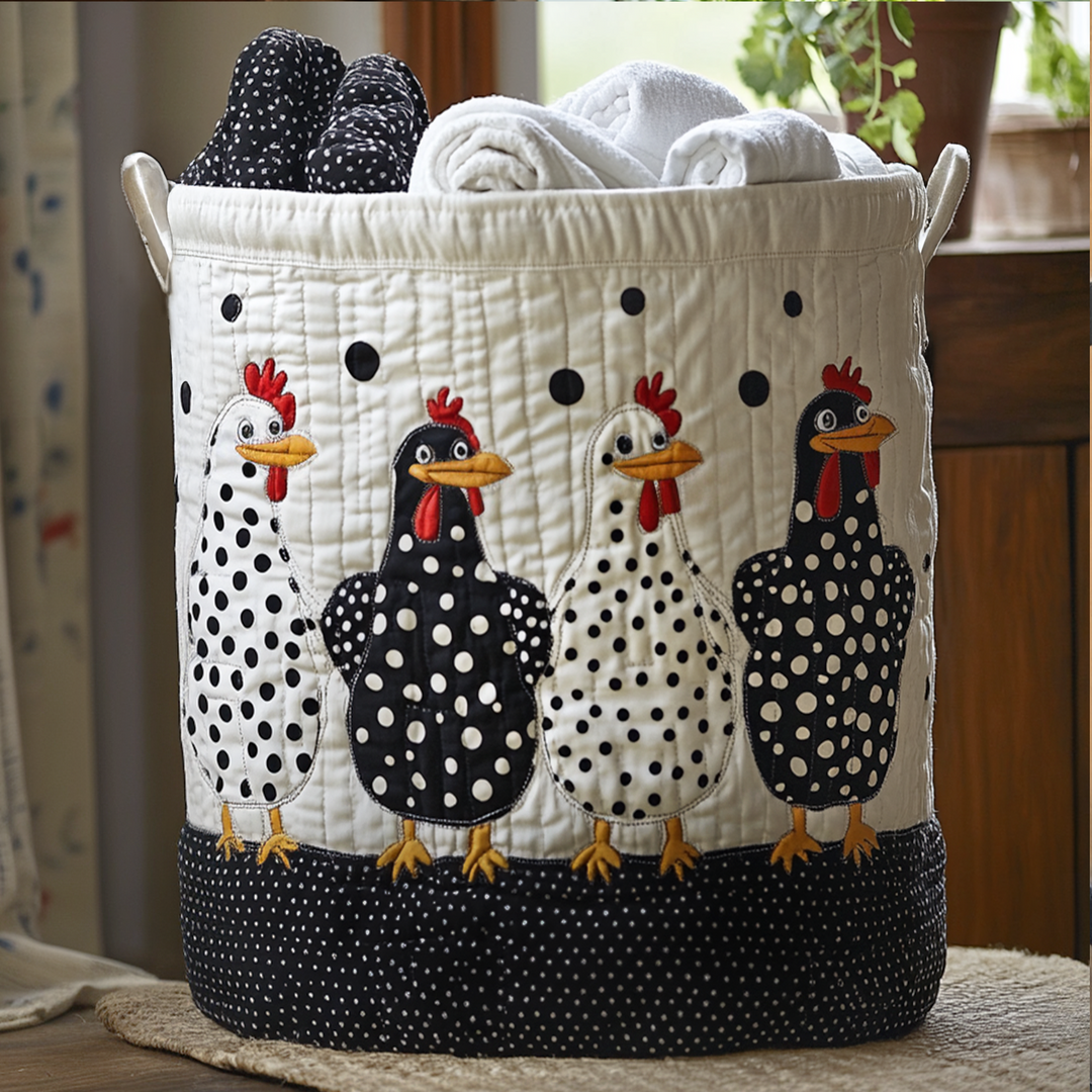 Panier à linge à motifs à pois