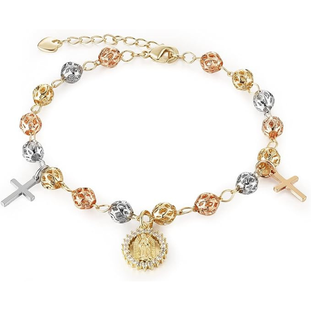 Mary Rosary Perlenkreuz Armband