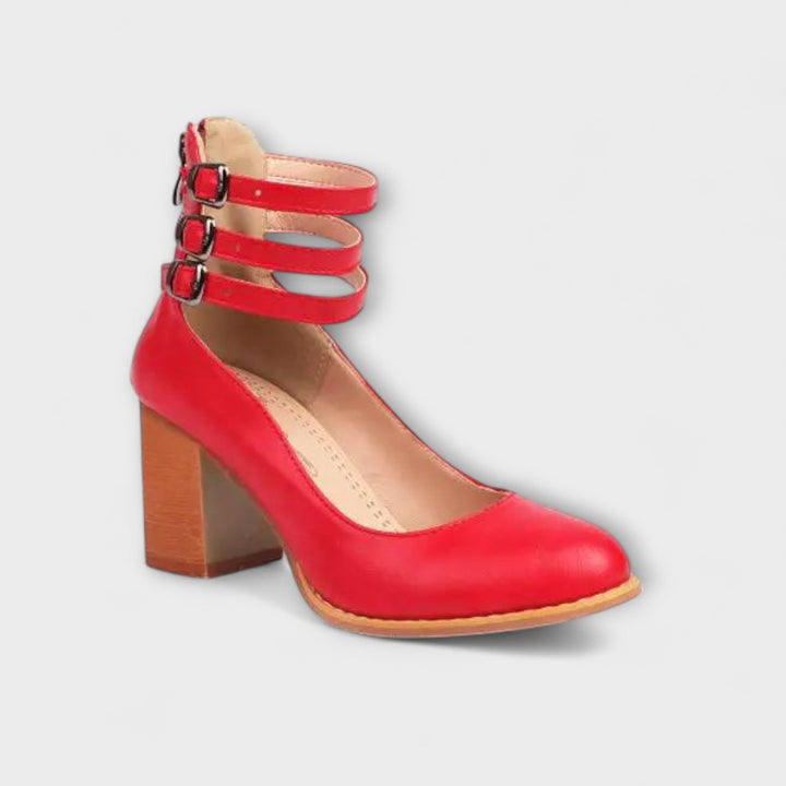 Annegret - Escarpins rouges à brides