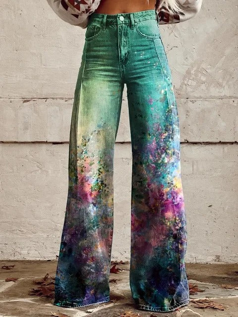 Watercolour dream Hose mit weitem Bein