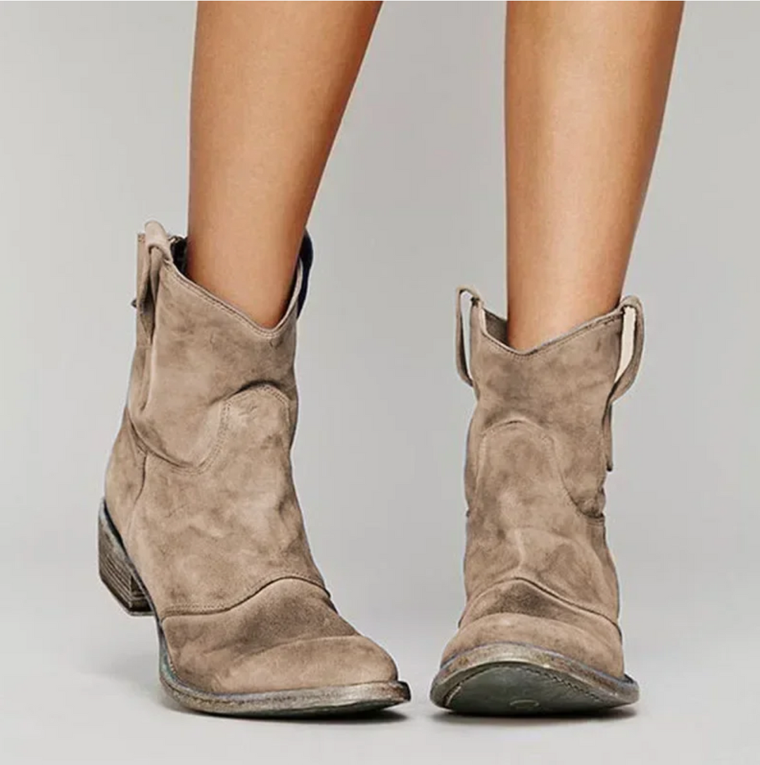 Hazel | Western-Stil Wildleder Stiefeletten