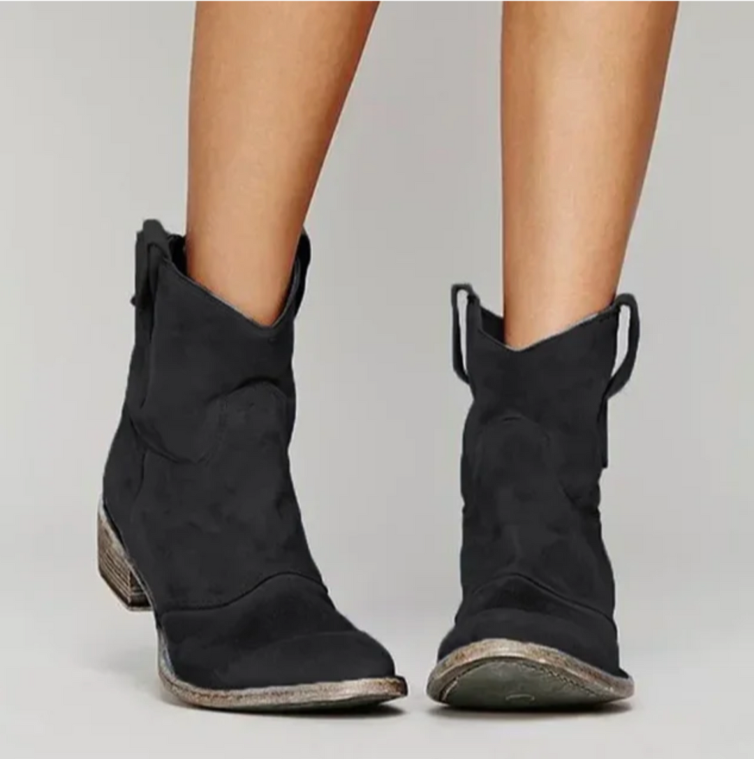 Hazel | Western-Stil Wildleder Stiefeletten