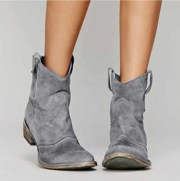 Hazel | Western-Stil Wildleder Stiefeletten