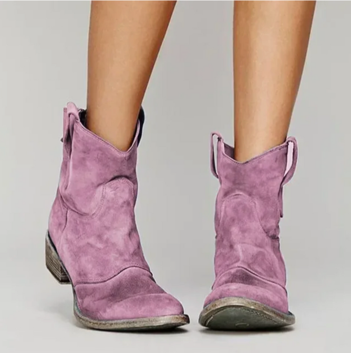 Hazel | Western-Stil Wildleder Stiefeletten