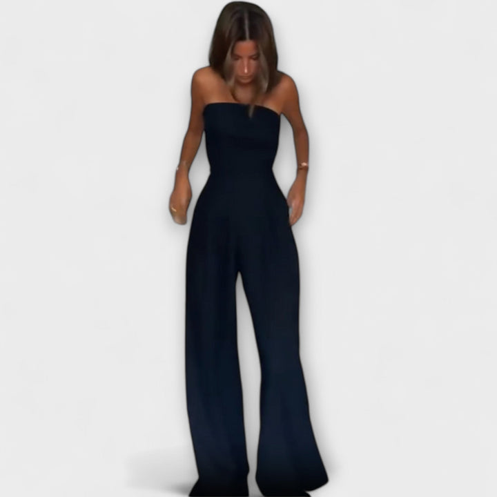 Sandrine - Elegante tuta a fascia blu scuro