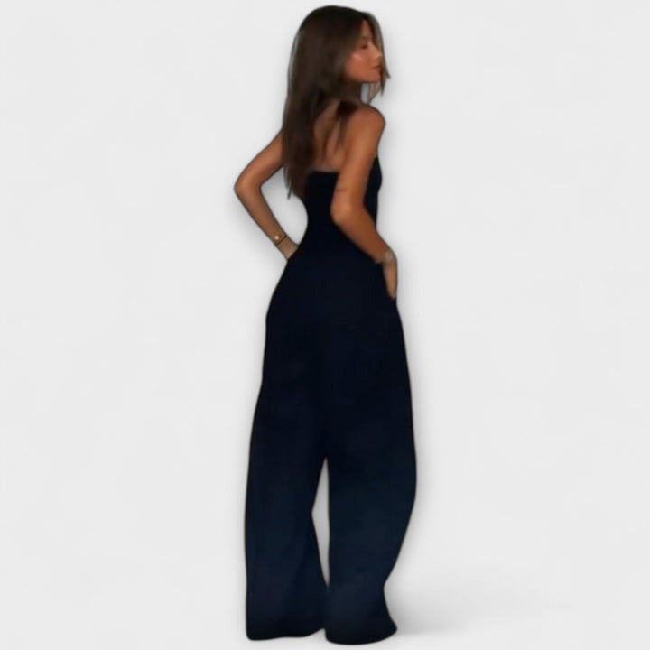 Sandrine - Elegante tuta a fascia blu scuro