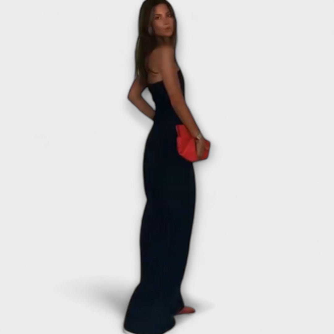 Sandrine - Elegante tuta a fascia blu scuro