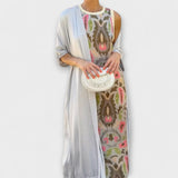 Selviane - Rotes Maxikleid mit passendem Cardigan