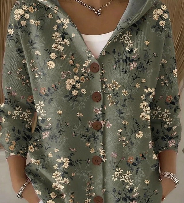 Paloma | Bedruckte Strickjacke mit Kapuze