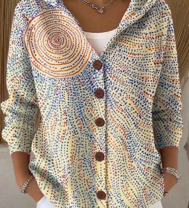 Paloma | Bedruckte Strickjacke mit Kapuze