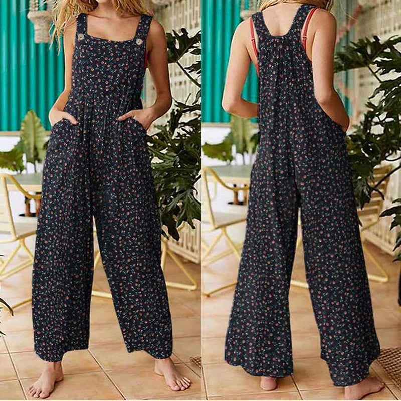 Jeneath™ - Neuer Damen-Casual-Jumpsuit mit lockerem Schnitt und Blumenmuster