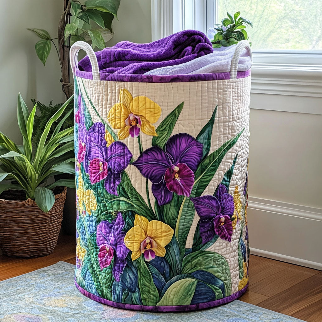 Panier à linge « Coucher de soleil » orchidées