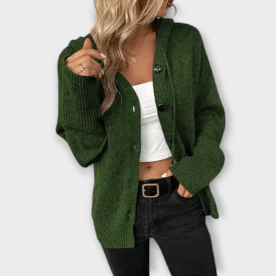Brittan - Cardigan beige boutonné
