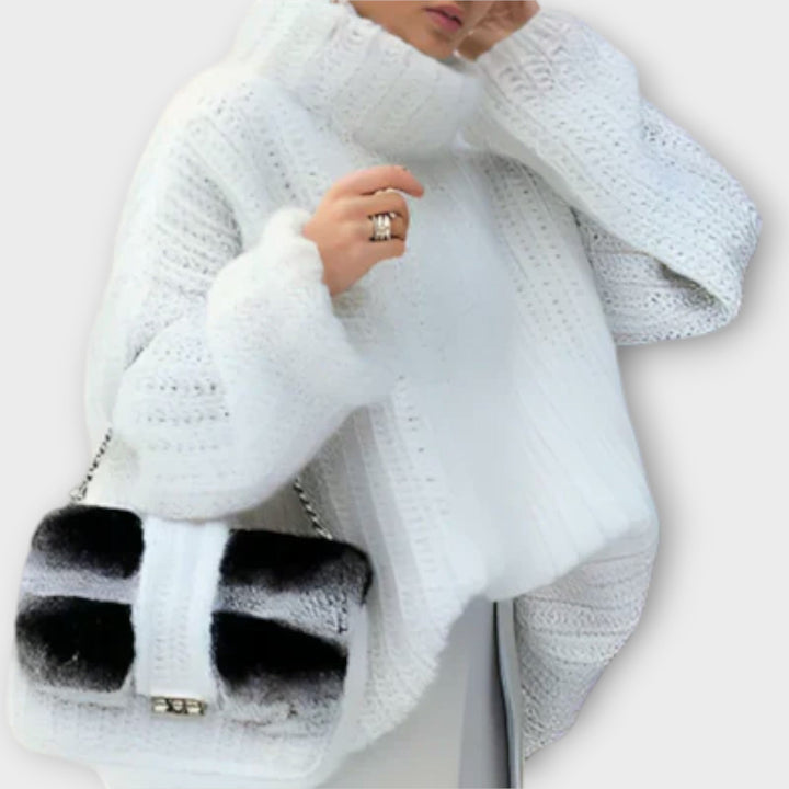 Paulina - Sweat à capuche blanc, doux et à manches longues