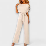 Cremefarbener stilvoller Jumpsuit